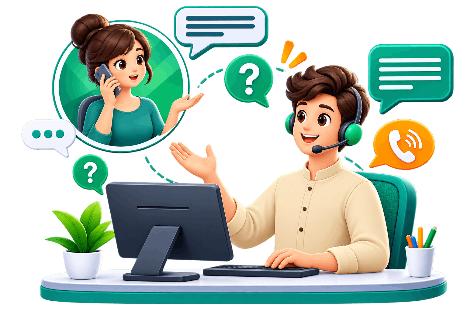TenxTel agent handling customer call